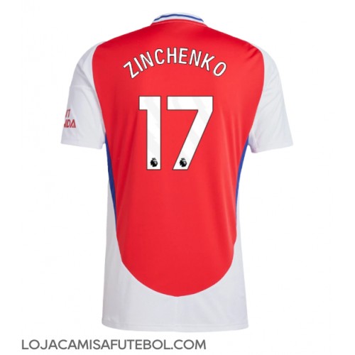 Camisa de Futebol Arsenal Oleksandr Zinchenko #17 Equipamento Principal 2024-25 Manga Curta